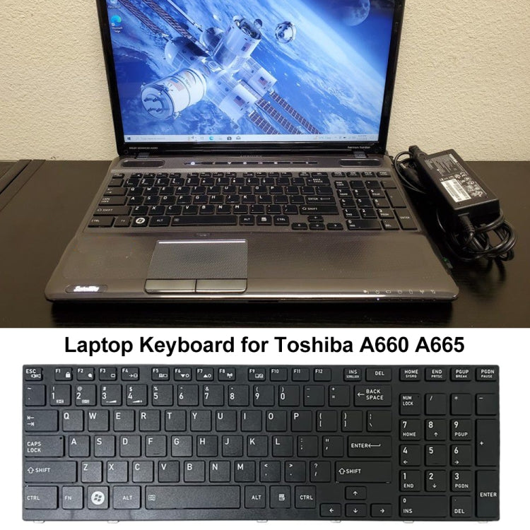 For TOSHIBA A660 / A665 Laptop Keyboard with Frame by buy2fix