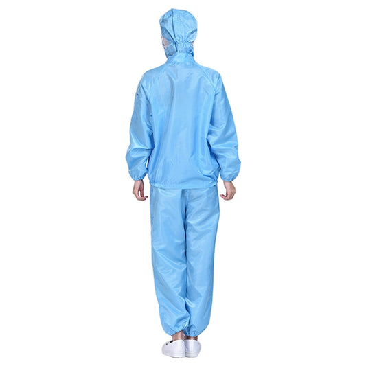 Striped Anti-static Split Hood Dust-proof Work Suit, Size:M(Blue) by buy2fix