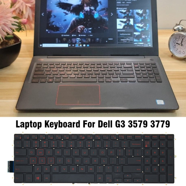 Backlight Laptop Keyboard For Dell G3 3579 3779 / G5 5587 / G7 7588(Red Word) by buy2fix