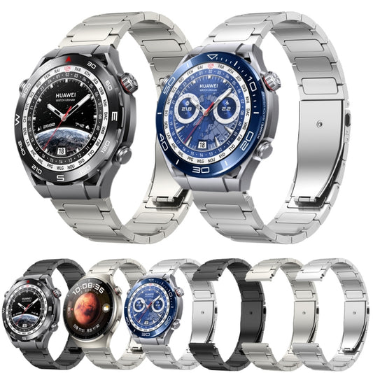 22mm Three Strains Uplift Jump Buckle Titanium Metal Watch Band(Silver) by buy2fix