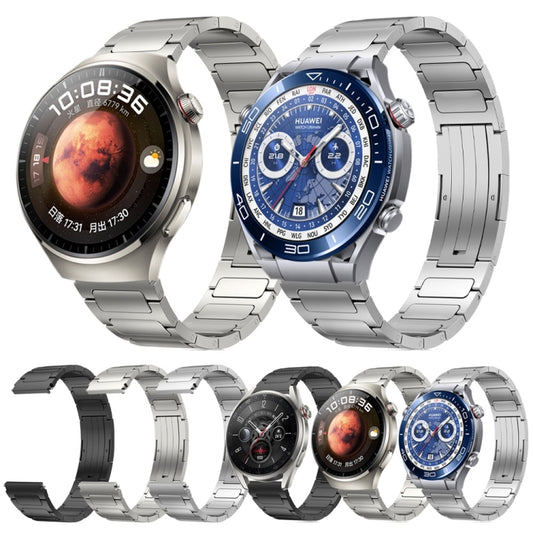 22mm Three Strains Uplift HW Buckle Titanium Metal Watch Band(Titanium Gray) by buy2fix