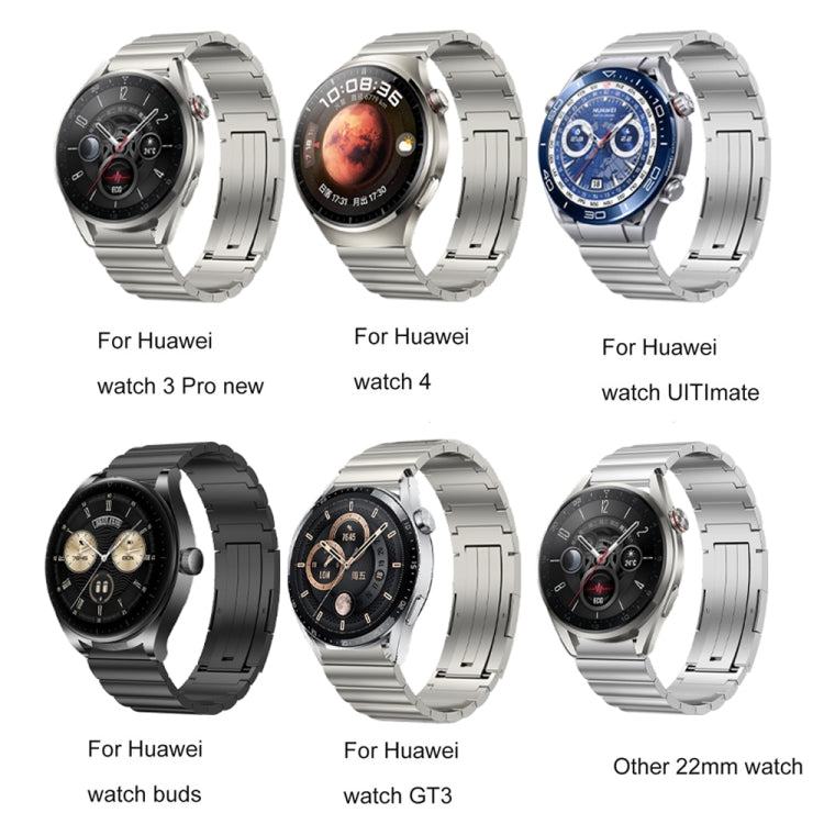 22mm Bamboo Joint Titanium Metal Watch Band(Titanium Gray) by buy2fix