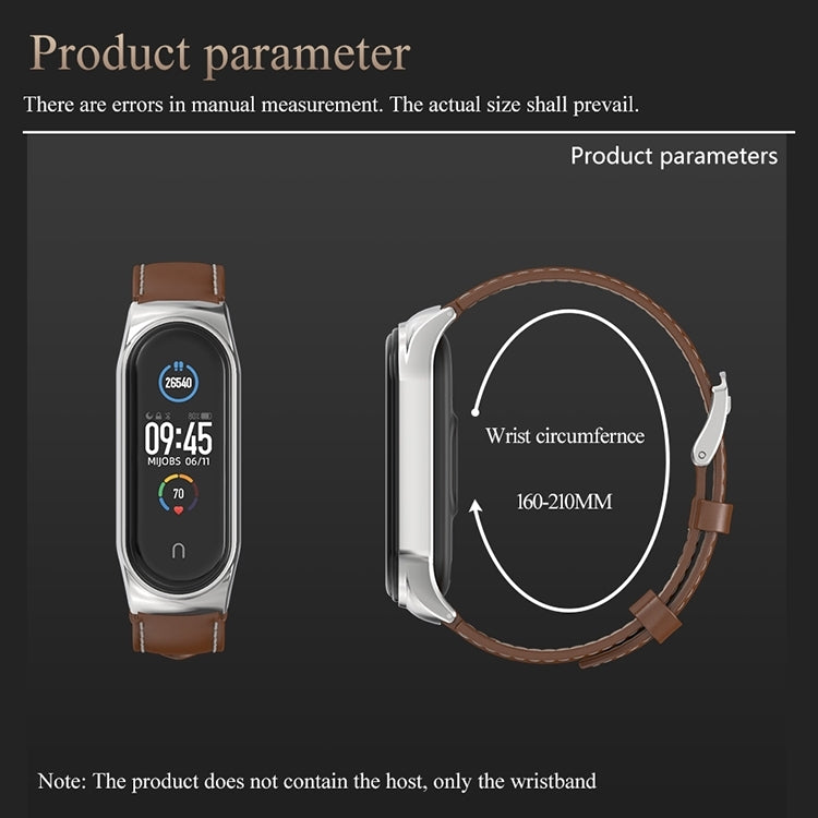 For Xiaomi Mi Band 8 Mijobs CS Case Microfiber PU Leather Watch Band(Brown Gold) by MIJOBS