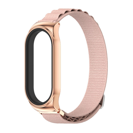 For Xiaomi Mi Band 8 Mijobs CS Case Nylon Breathable Watch Band(Pink Rose Gold) by MIJOBS
