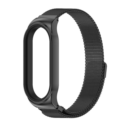 For Xiaomi Mi Band 8 Mijobs CS Case Milan Magnetic Stainless Steel Watch Band(Black) by MIJOBS