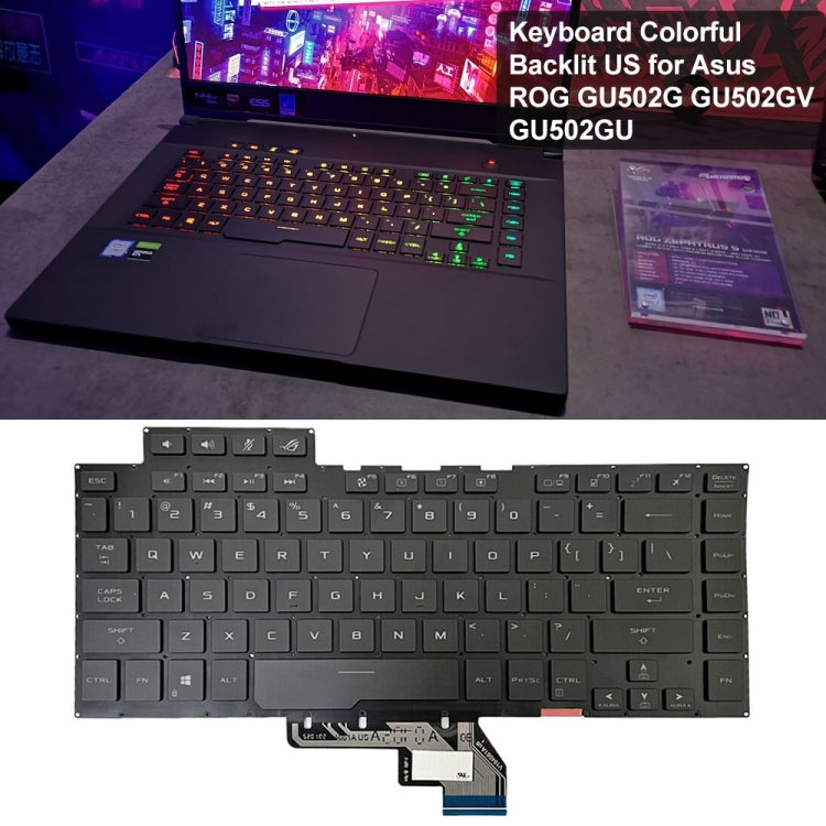 US Version Backlight Laptop Keyboard For Asus ROG GU502G GU502GV GU502GU(Colorful Light) by buy2fix