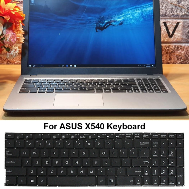 For ASUS X540 US Version Laptop Keyboard(Black) by buy2fix