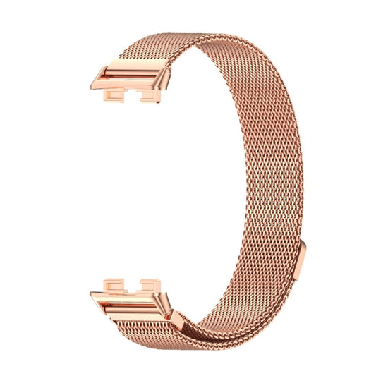 For Huawei Band 8 / 9 / 10 Mijobs Milan Magnetic Stainless Steel Watch Band(Rose Gold) by MIJOBS