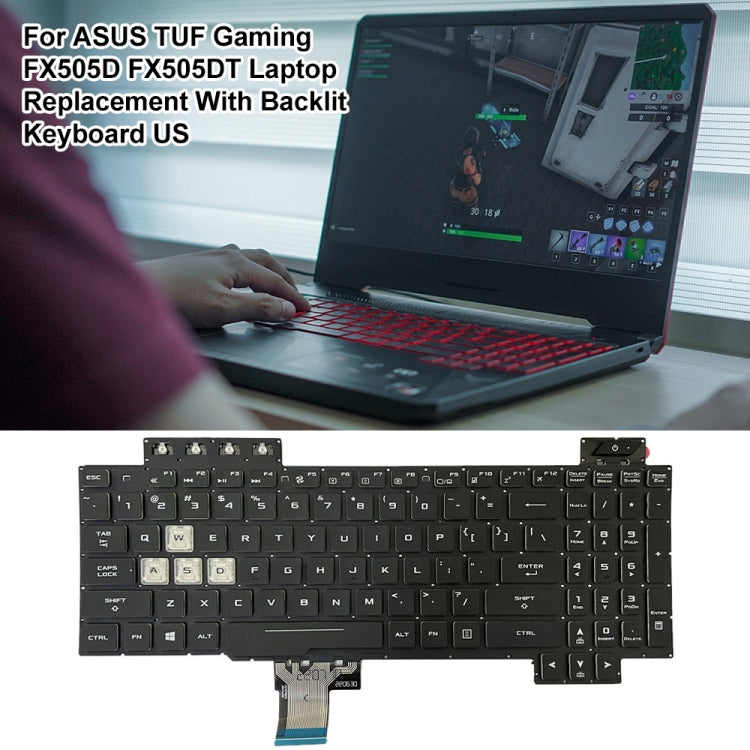 For Asus Gaming FX505D FX505DY FX505DD US Version Backlight Laptop Keyboard(Black) by buy2fix