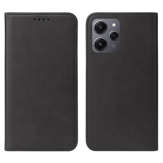 For Xiaomi Redmi 12 4G Magnetic Closure Leather Phone Case(Black) by buy2fix