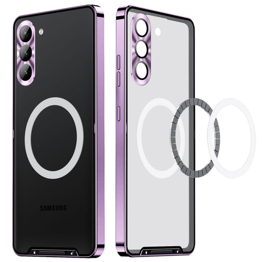 For Samsung Galaxy S24 5G MagSafe Magnetic Frosted Metal Phone Case(Purple) by buy2fix