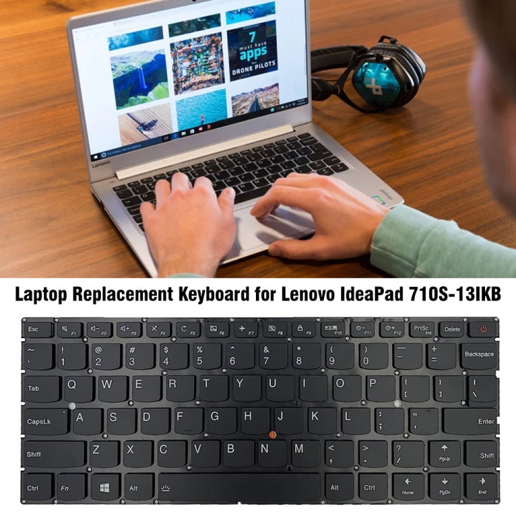 For Lenovo IdeaPad 710S-13IKB 710S-13ISK US Version Laptop Keyboard by buy2fix