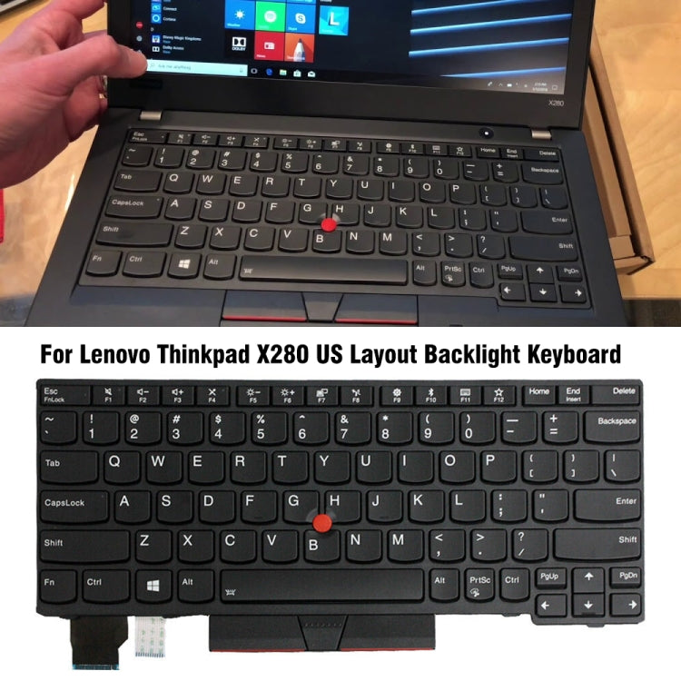 For Lenovo Thinkpad X280 20KF / Yoga 20R5 US Version Backlight Laptop Keyboard by buy2fix