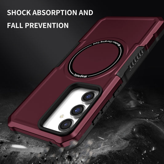 For Samsung Galaxy S23 FE MagSafe Shockproof Armor Phone Case(Wine Red) by buy2fix