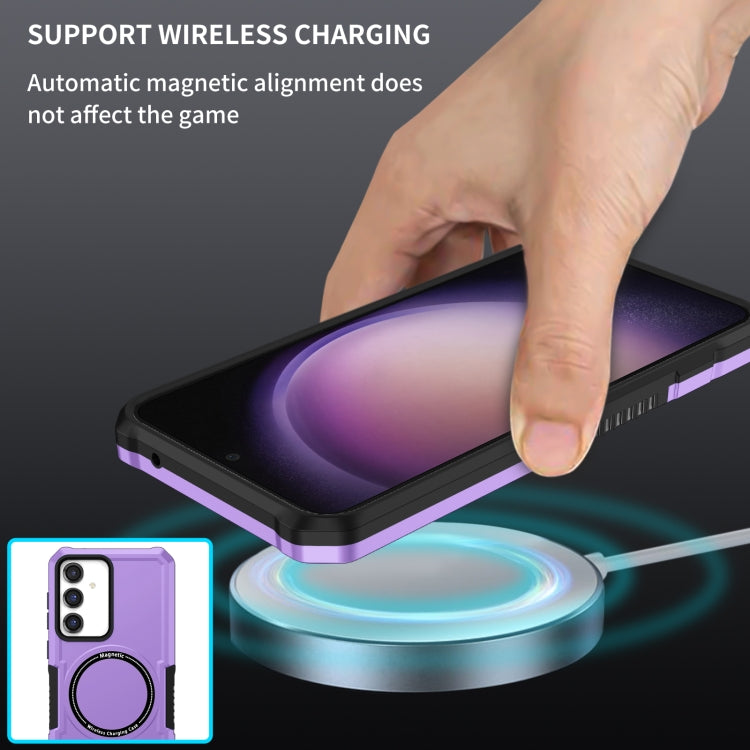 For Samsung Galaxy S23 FE MagSafe Shockproof Armor Phone Case(Purple) by buy2fix