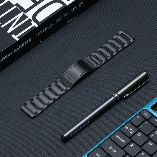 For Huawei Watch 4 Pro/GT3/GT2 Porsche Ver 22mm Three Strains HW Buckle Titanium Steel Watch Band(Black) by buy2fix