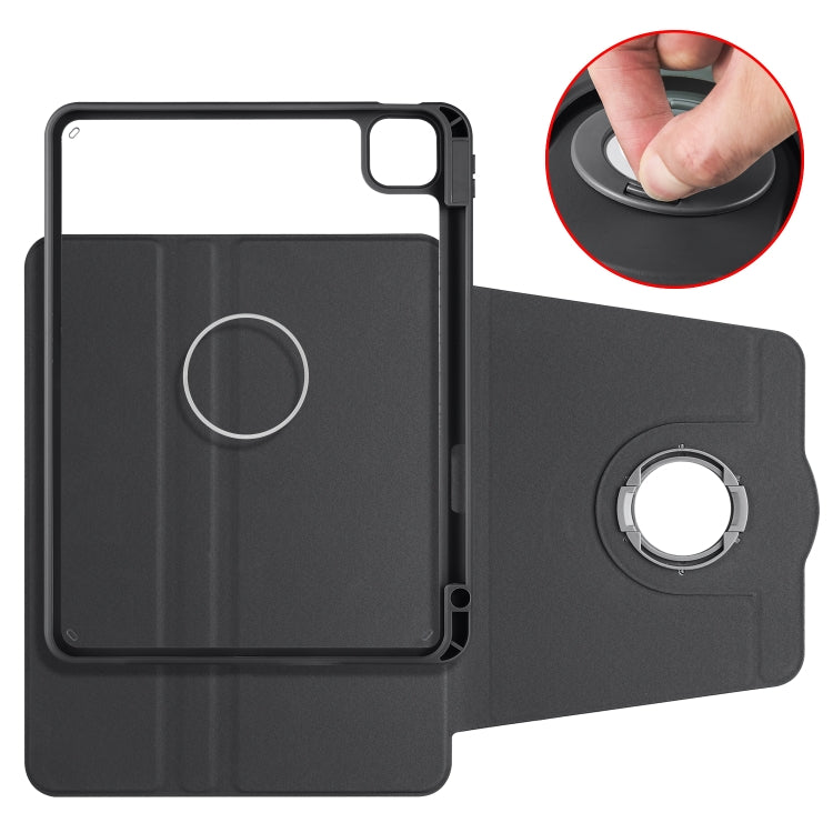 For iPad Pro 11 2022 / Air 10.9 2022 Acrylic 360 Rotation Detachable Leather Tablet Case(Black) by buy2fix