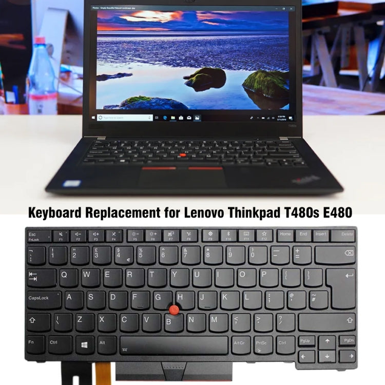 For Lenovo Thinkpad T480s E480 L480 UK Version Backlight Laptop Keyboard by buy2fix