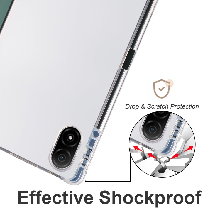 For Honor Pad V8 Pro 3-folding Transparent TPU Smart Leather Tablet Case(Green) by buy2fix