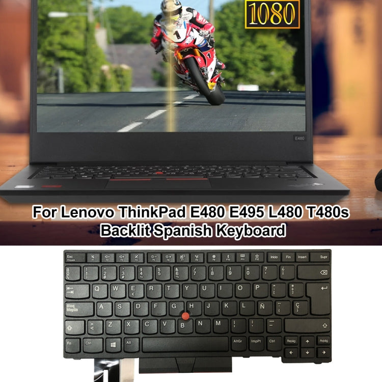 For Lenovo ThinkPad E480 / E495 / L480 Spanish Version Backlight Laptop Keyboard by buy2fix