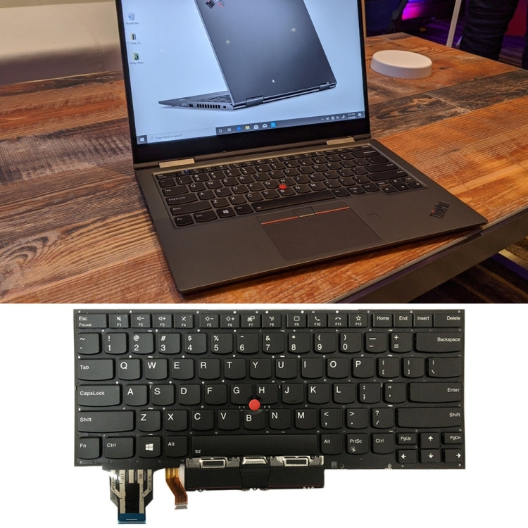 For Lenovo ThinkPad X1 Yoga 5th Gen 20UB US Version Backlight Laptop Keyboard with Touchpad Button(Black) by buy2fix
