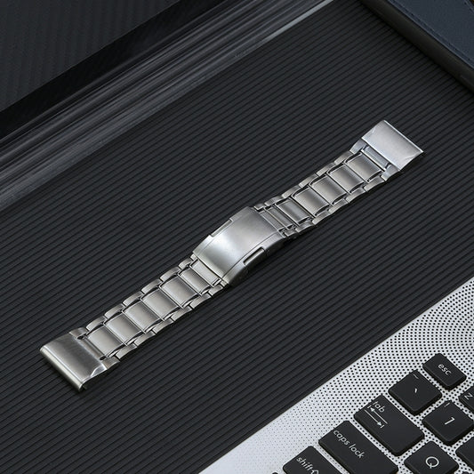 For Garmin Tactix 7 Pro/Fenix 7X/6X Pro 26mm Quick Release Five Bead Titanium Steel Watch Band(Silver) by buy2fix
