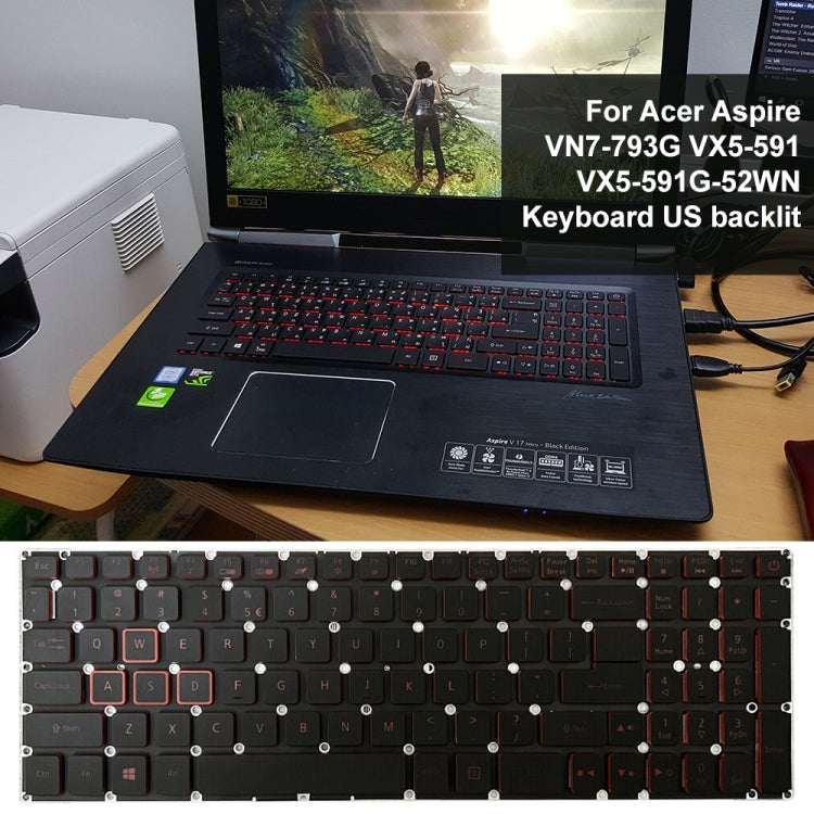 For Acer Aspire VN7-793G US Version Red Backlight Laptop Keyboard by buy2fix
