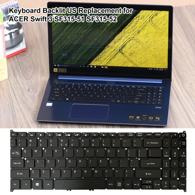 For Acer Swift 3 SF315-51 US Version Backlight Laptop Keyboard by buy2fix