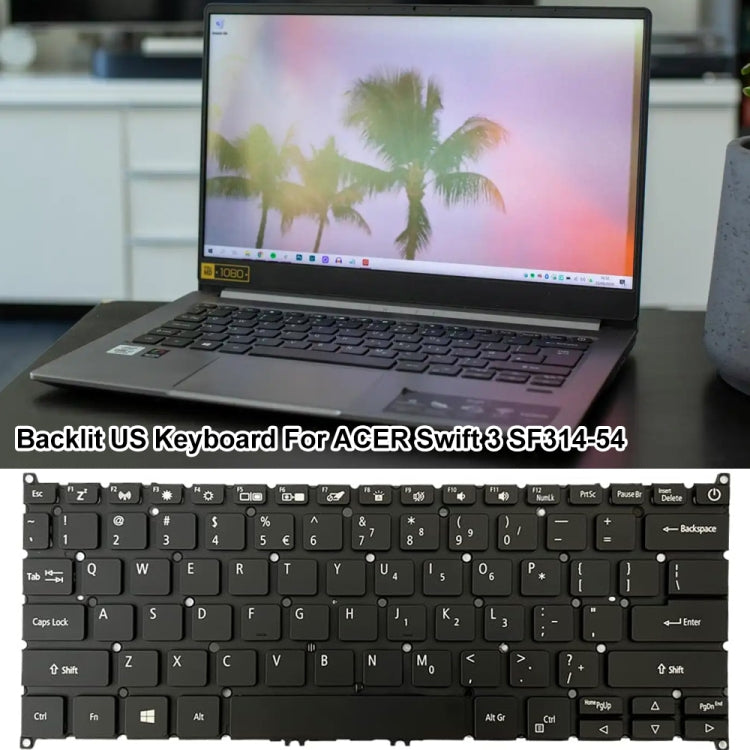 For Acer Swift 3 SF314-54 US Version Backlight Laptop Keyboard by buy2fix