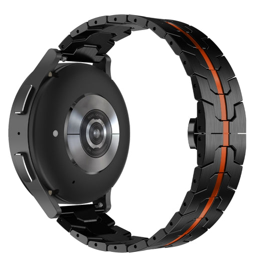 For Samsung Galaxy Watch 6 / 6 Classic Stainless Steel Metal Watch Band(Black Red) by buy2fix