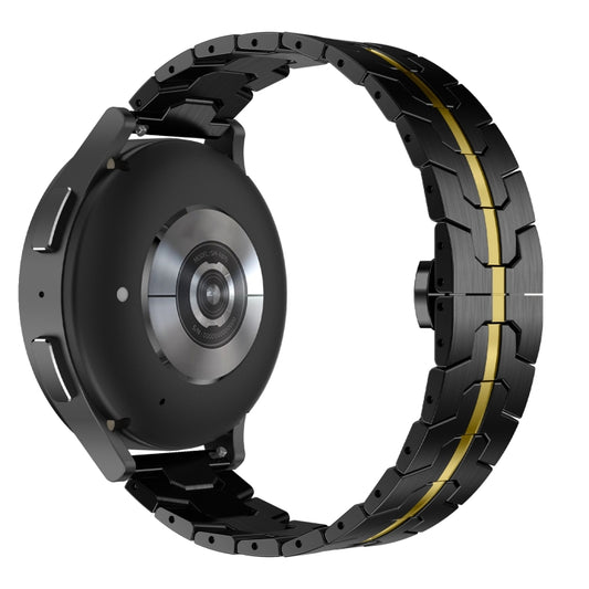 For Samsung Galaxy Watch 6 / 6 Classic Stainless Steel Metal Watch Band(Black Gold) by buy2fix