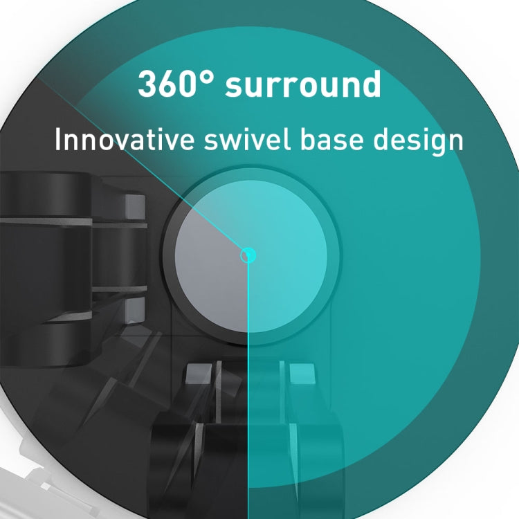 R-JUST HZ42 Clip Type Disc Rotating Phone Desktop Stand(Silver) by R-JUST