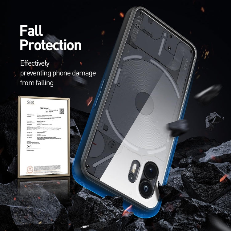 For Nothing Phone 2 Transparent Shockproof TPU Phone Case(Black) by buy2fix