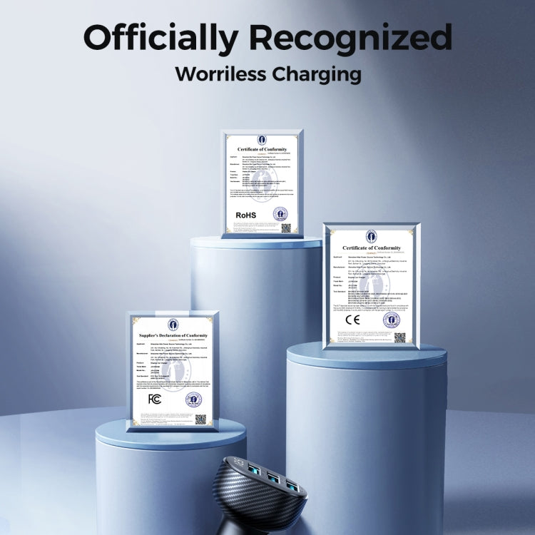 JOYROOM JR-CCD03 3.4A 3 x USB Ports Digital Display Car Charger(Black) by JOYROOM