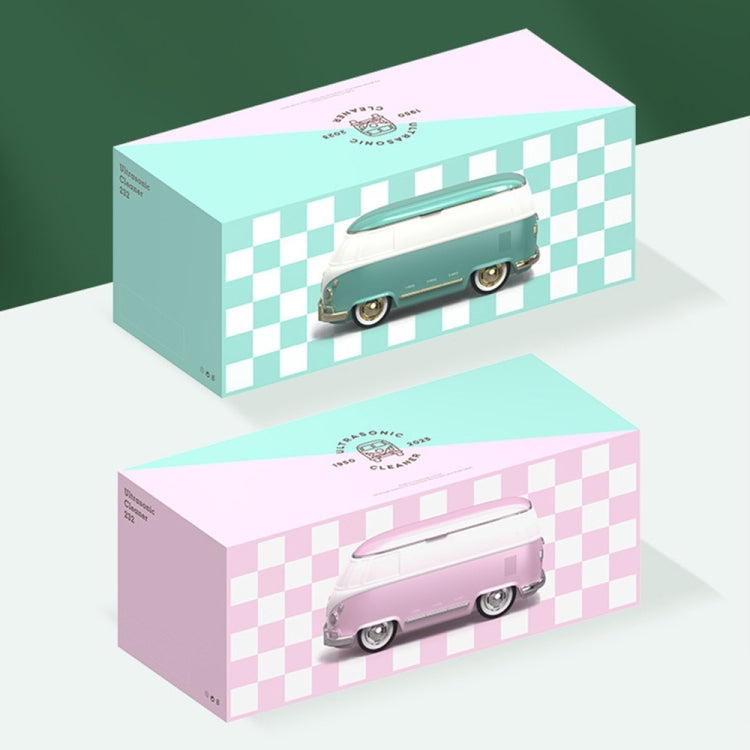 Bus-shaped Portable Ultrasonic Glasses Automatic Cleaner(Pink) by buy2fix