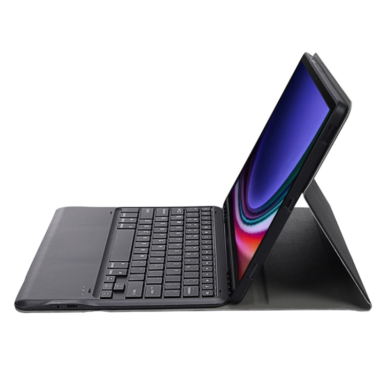 For Samsung Galaxy Tab S9+ / S9 FE+ A810B Pen Slot Detachable Bluetooth Keyboard Leather Tablet Case(Black) by buy2fix