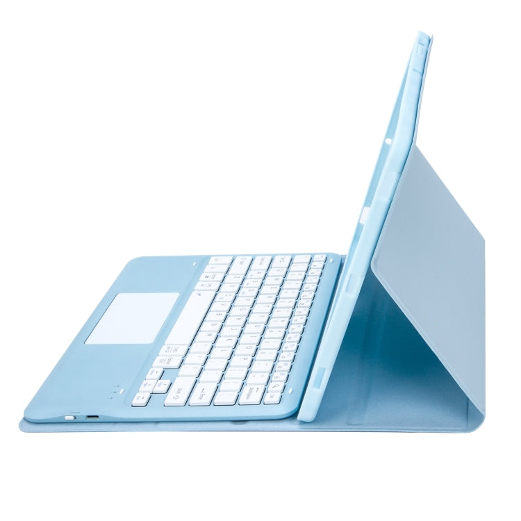 For Samsung Galaxy Tab S9+ / S9 FE+ A810B-A Touch Pad Detachable Bluetooth Keyboard Leather Tablet Case(Sky Blue) by buy2fix
