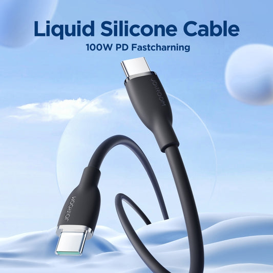 JOYROOM SA29-CC5 100W USB-C/Type-C to USB-C/Type-C Liquid Silicone Fast Charging Data Cable, Length: 1.2m(Black) by JOYROOM