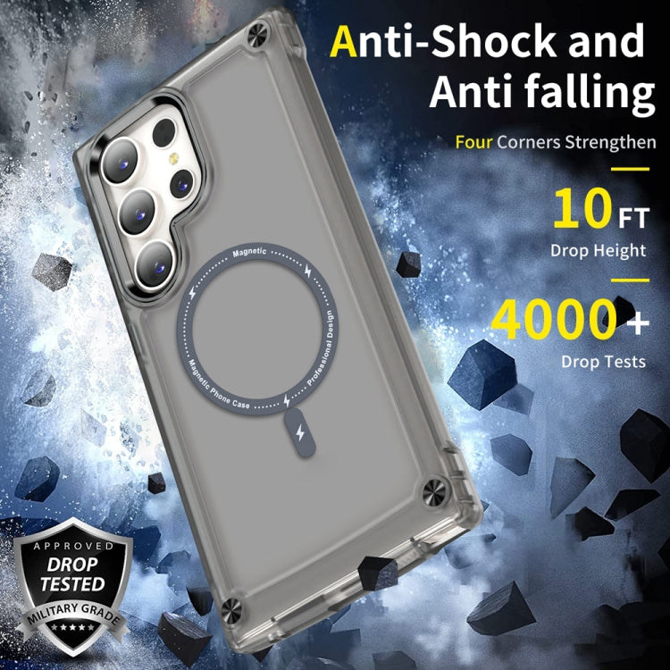 For Samsung Galaxy S23 Ultra 5G Skin Feel TPU + PC MagSafe Magnetic Phone Case(Transparent Black) by buy2fix