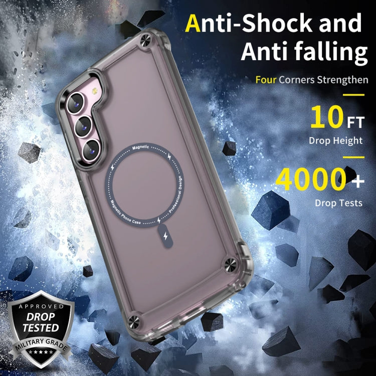 For Samsung Galaxy S23 5G Skin Feel TPU + PC MagSafe Magnetic Phone Case(Transparent Black) by buy2fix