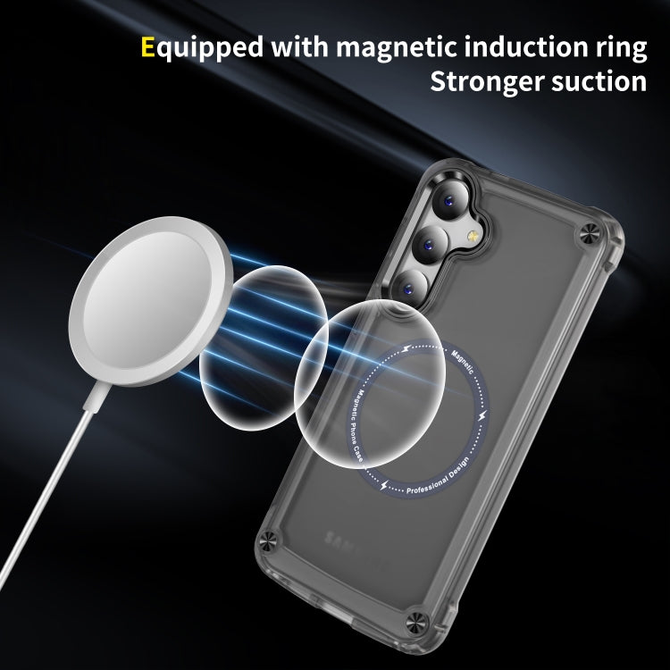 For Samsung Galaxy S24+ 5G Skin Feel TPU + PC MagSafe Magnetic Phone Case(Transparent Black) by buy2fix