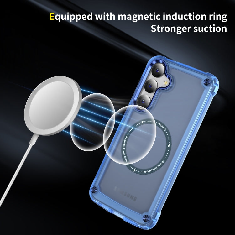For Samsung Galaxy S24+ 5G Skin Feel TPU + PC MagSafe Magnetic Phone Case(Transparent Blue) by buy2fix