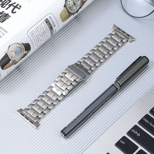 For Apple Watch Series 5 44mm Five Beads Titanium Steel Watch Band(Silver) by buy2fix