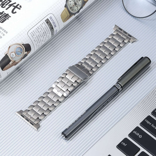 For Apple Watch Series 9 45mm Five Beads Titanium Steel Watch Band(Silver) by buy2fix