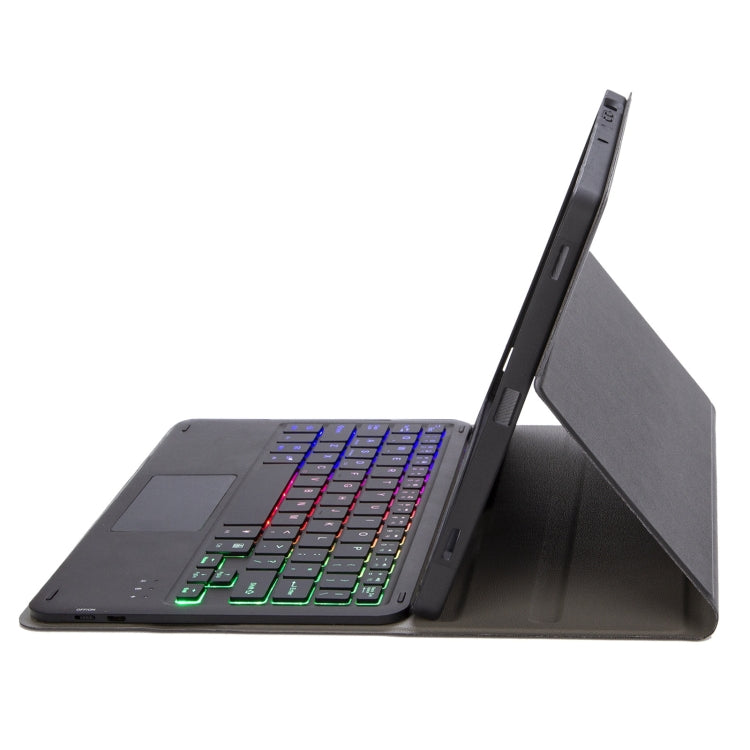 For Samsung Galaxy Tab S9 Candy Color Touch Backlight Bluetooth Keyboard Leather Tablet Case with Pen Holder(Black) by buy2fix