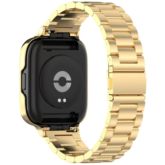 For Redmi Watch 3 Lite / Watch 3 Active 2 in 1 Three-bead Metal Watch Band with Watch Frame(Gold) by buy2fix