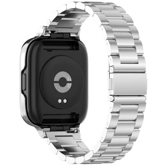 For Redmi Watch 3 Lite / Watch 3 Active 2 in 1 Three-bead Metal Watch Band with Watch Frame(Silver) by buy2fix