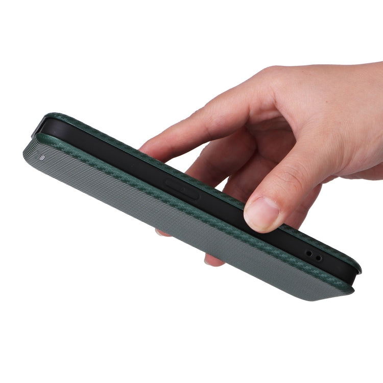 For Nothing Phone 2 Carbon Fiber Texture Flip Leather Phone Case(Green) by buy2fix