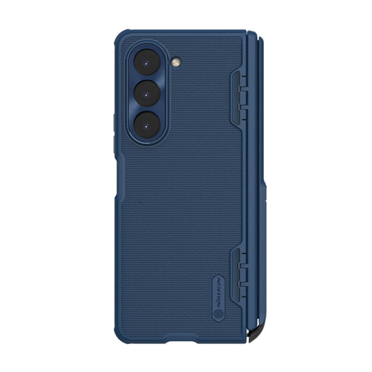 For Samsung Galaxy Z Fold5 NILLKIN Frosted Fold PC + TPU Phone Case with Holder(Blue) by NILLKIN