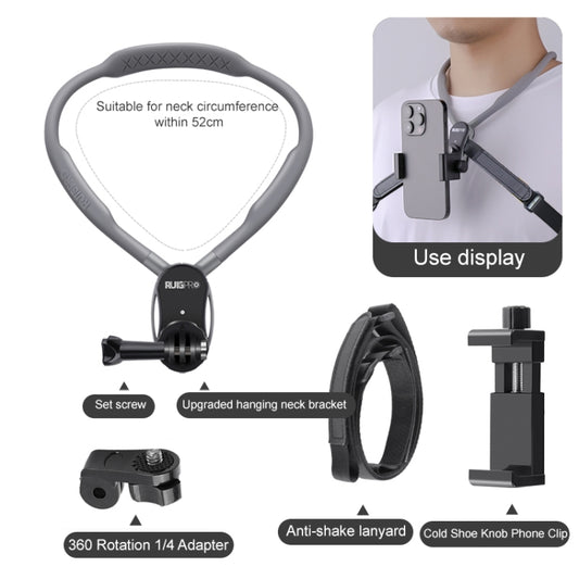 RUIGPRO Lazy Neck Bracket POV View Mount With Phone Clamp & Adapter by RUIGPRO